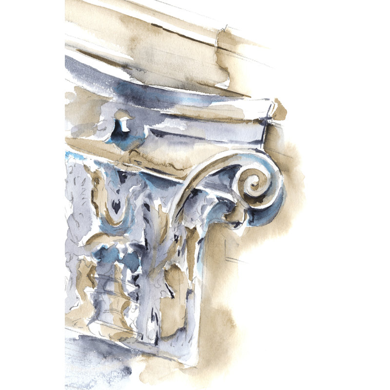 Dessin architectural I par Ethan Harper - peinture sur toile tendue, H 48 po x l 32 po x P 1,25 po