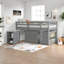 Lit mezzanine bas 3 tiroirs Anne avec commode, bureau et tablettes par Three Posts Baby & Kids-933203883-879192463