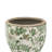 7.3x7.3x6.7" Vintage-Inspired Ceramic Vase with Distressed Green and White Botanical Pattern-1342070788