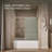 Elate Sliding Bath Door, 56-3/4-In H X 56-1/4 - 59-5/8-In W, With 1/4-In Thick Crystal Clear Glass-55920886