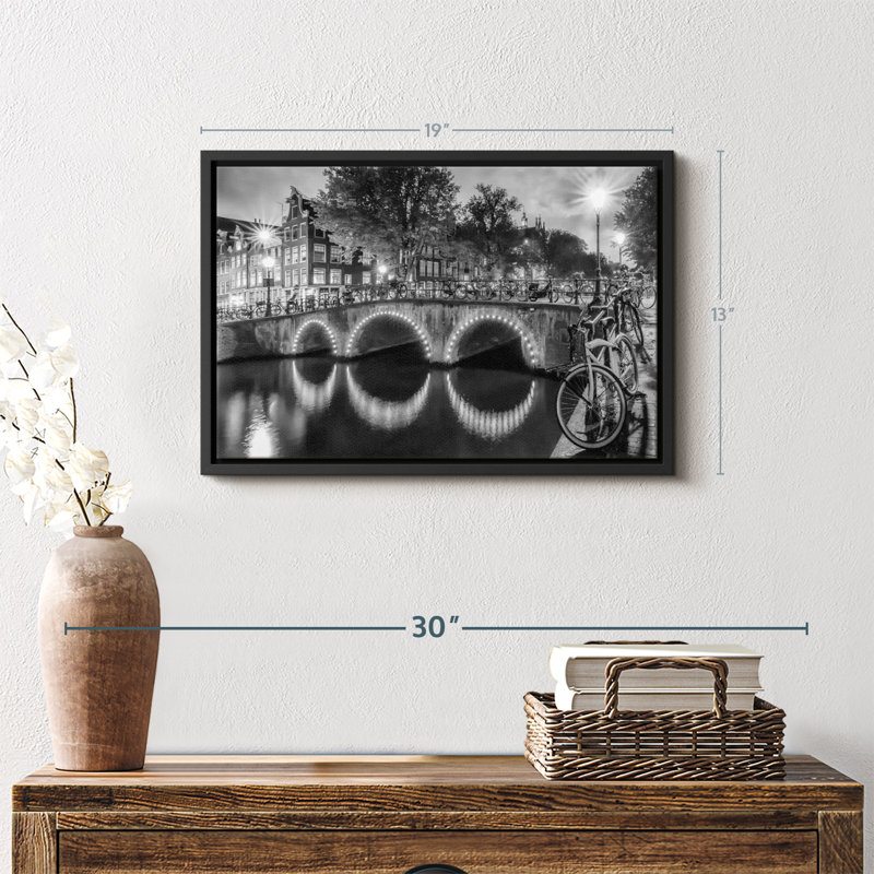 «Modern View Amsterdam Wall Art», H 13 po x l 19 po