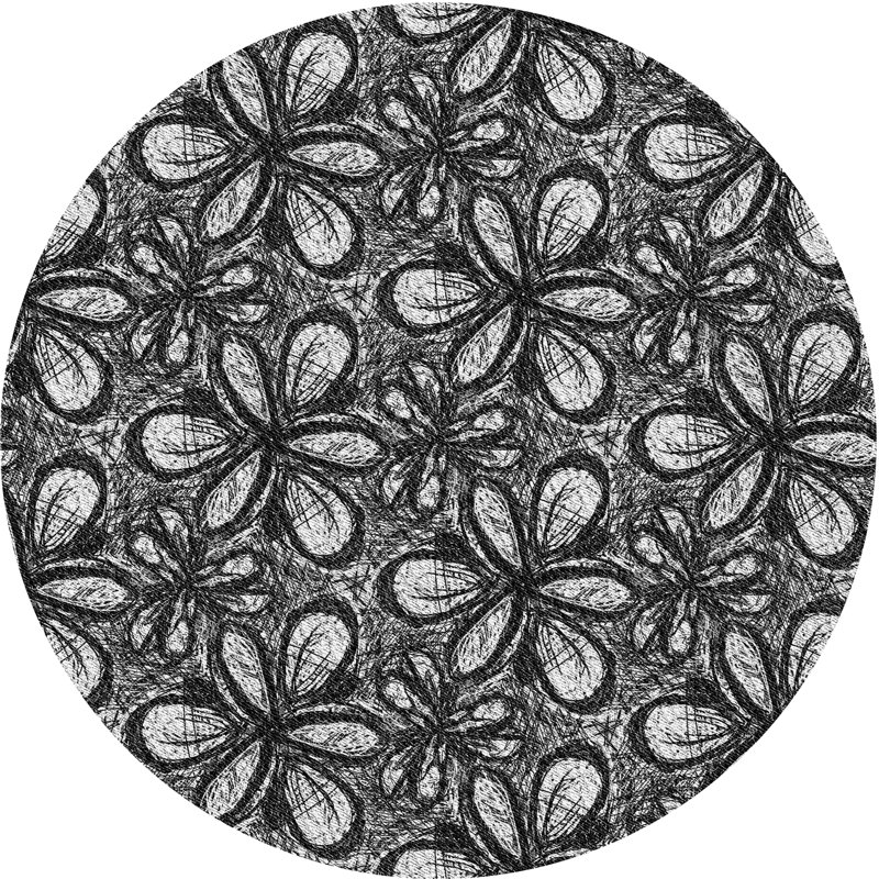 Tapis gris, Rond 8 pi