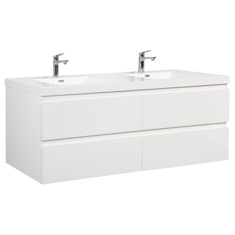 Meuble-lavabo flottant 70,88 po avec double lavabo