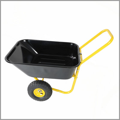 Two-wheeled cart, garden cart, 10-inch pneumatic wheels(gray)