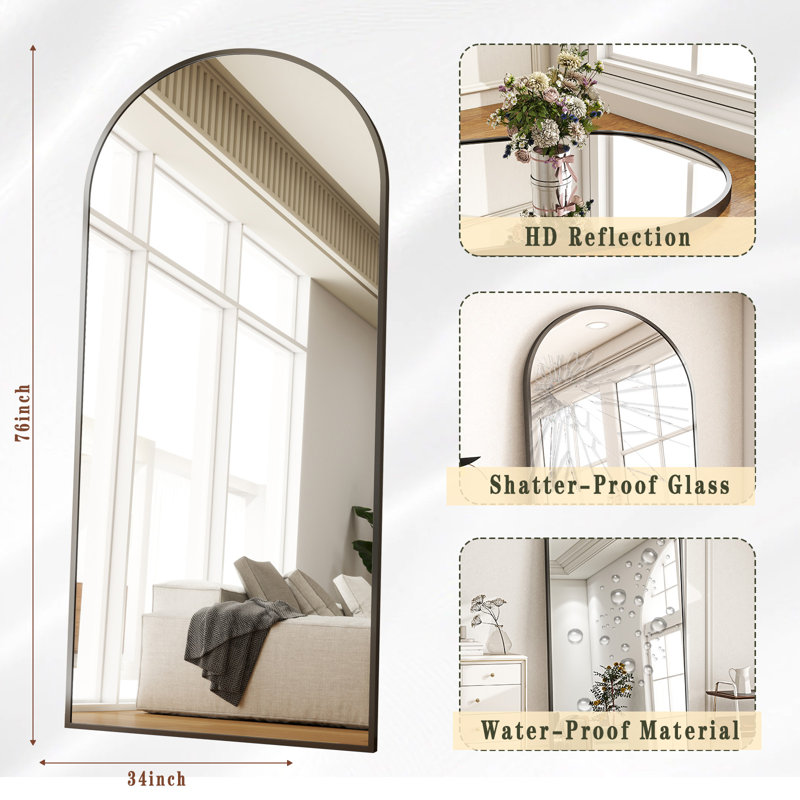 Miroir pleine grandeur incassable - Basics by Wayfair ™, Noir, 76 po x 34 po