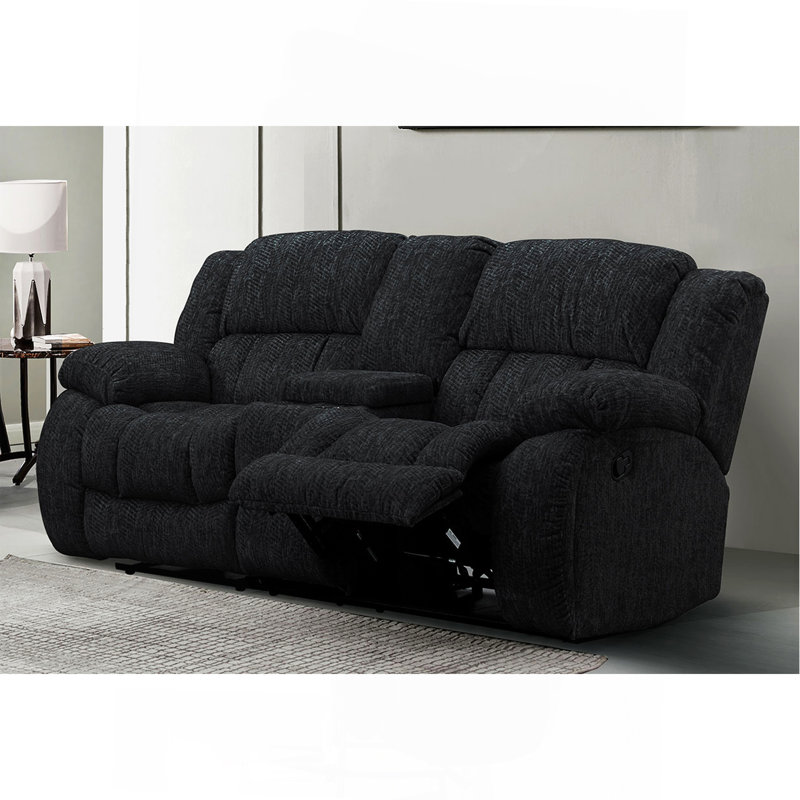 CONSOLE RECLINING LOVESEAT, Black