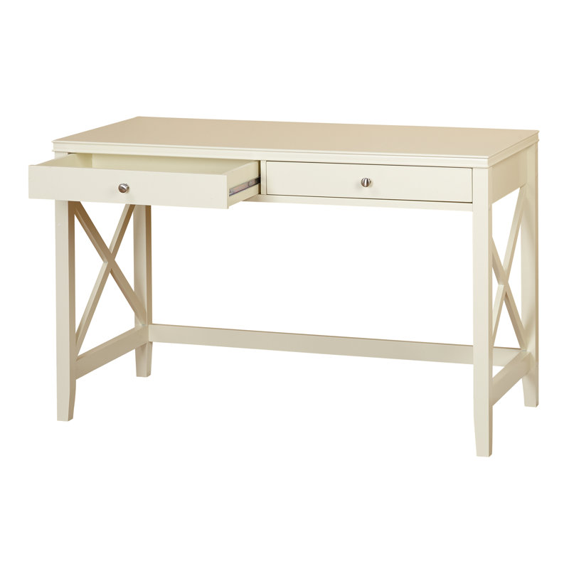 Derrik Solid Wood Writing Desk, Antique White