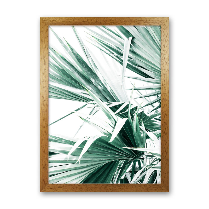 Palm Leaves II by Victoria Frost - Print, 63cm H x 46cm W x 3cm D, Oak Framed