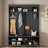 Modern Hall Tree With Metal Hooks, 3 Compartments, Shoe Cubbies And Wide Bench-1362046082