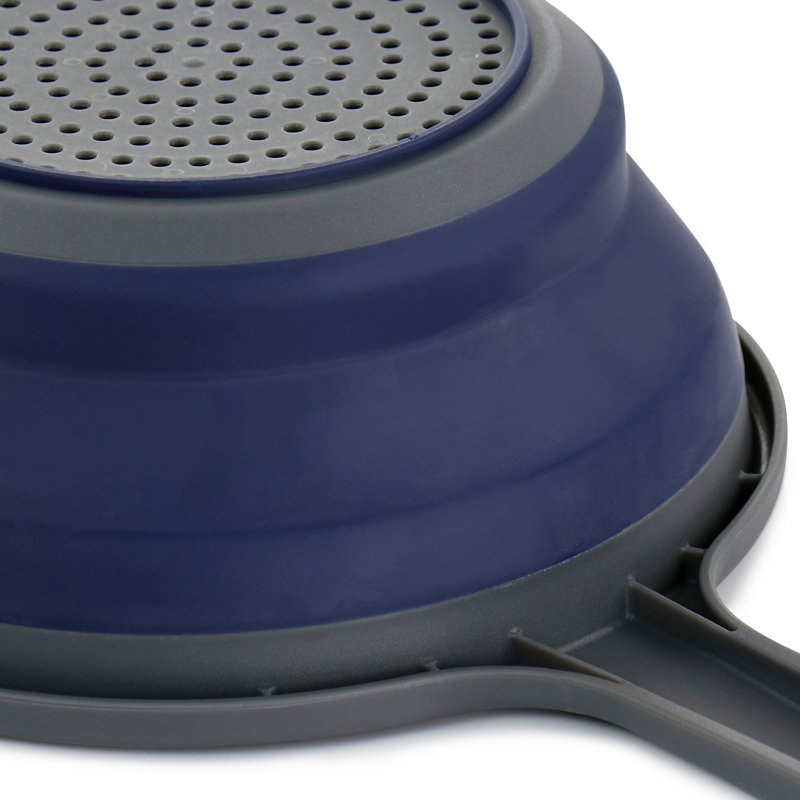 Oster Bluemarine Collapsible Polypropylene Colander With Handle In Navy