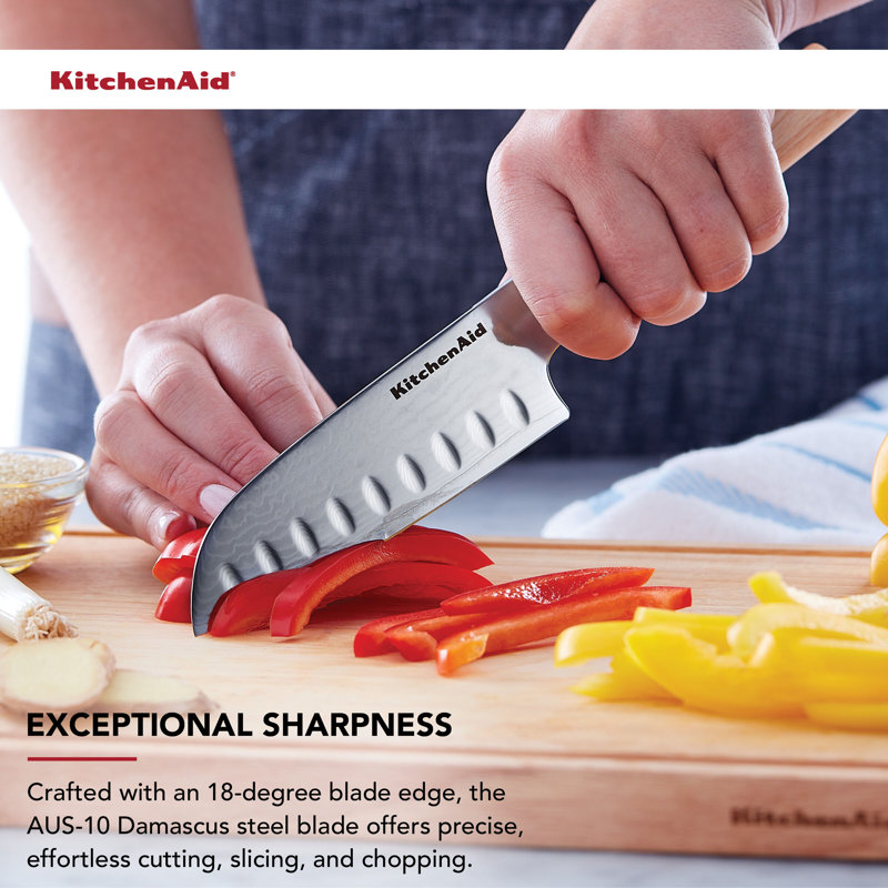 Kitchenaid Premium Damascus Santoku Knife, 5 Inch