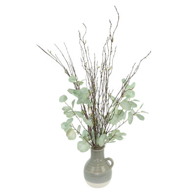 Eucalyptus and Willow Arrangement in Ceramic Vase