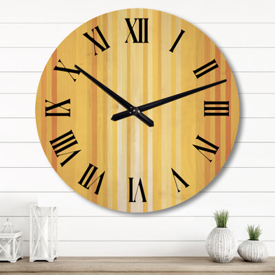 Sunshine Philosophy of Life Minimal Yellow - Modern Geometric Oversized Wood Wall Clock