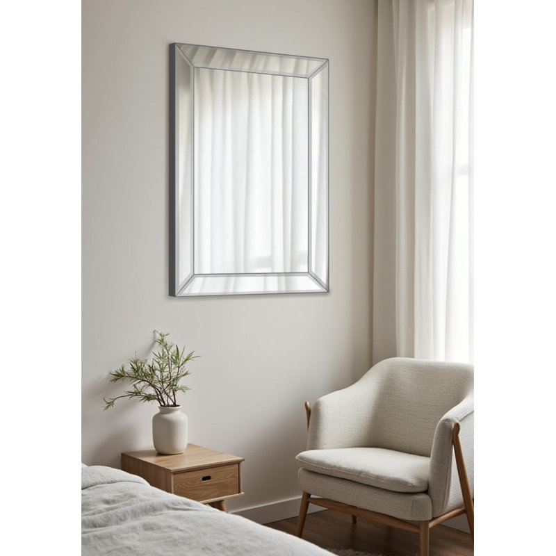 Miroir mural rectangulaire contemporain pour salle de bain, chambre à coucher, salon