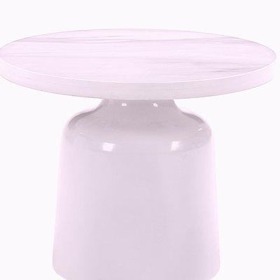 Table de bout en marbre blanc brillant