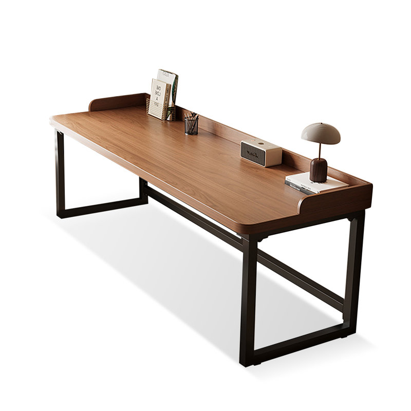 Bureau rectangulaire en bois massif brun clair, Marron clair, H 29,53 po x l 62,99 po x P 27,56 po