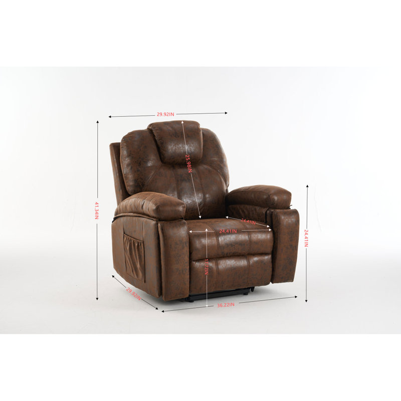 Power Lift Recliner Chair With Massage For Elderly, Overstuffed Wide Recliners, Heavy Duty And Safety Motion Reclining Mechanism