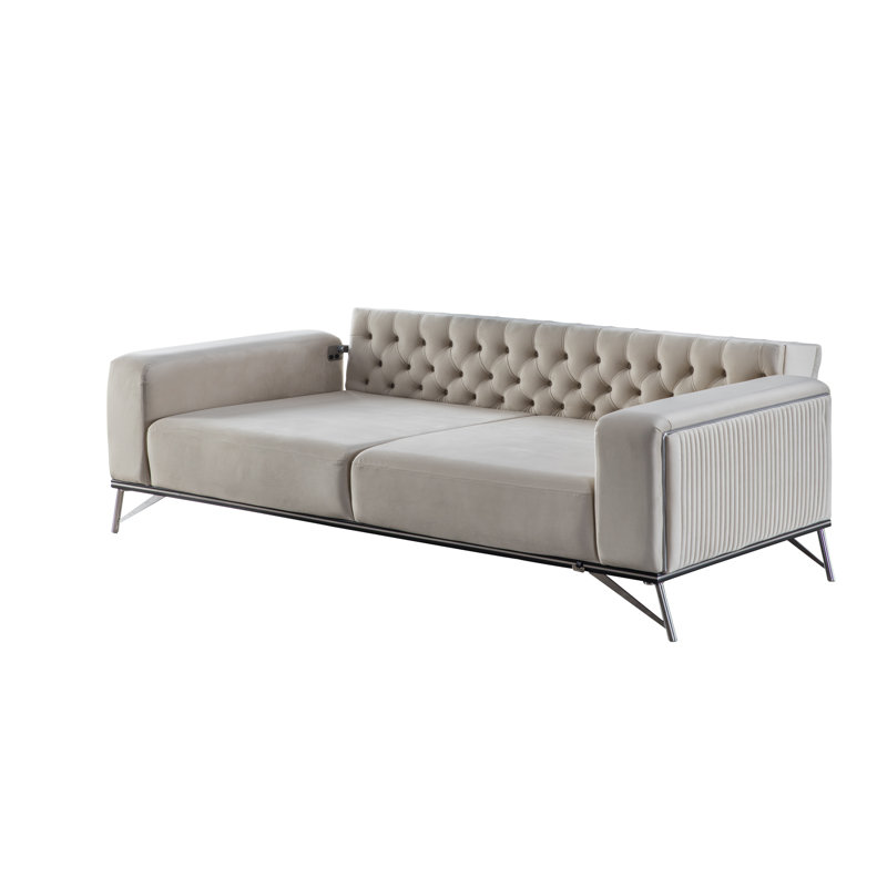 Canapé Rano, Velours beige
