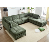 Chenille Sleeper Sectional Corner Couch Modular Sofa Bed With Storage Chaise
