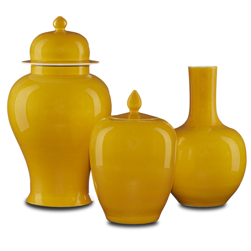 Imperial Handmade Jar, Yellow, 18.25" H x  10.25" W x 10.25" D