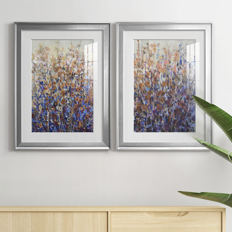 «Fall Wildflowers I», reproduction encadrée de qualité supérieure, prête à être accrochée, Cadre argenté