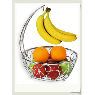 Fruit Basket Bowl With Banana Tree Hanger