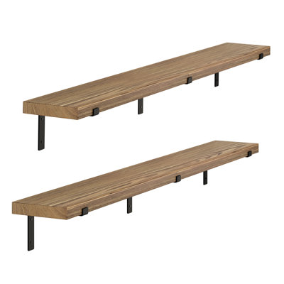 72 Inch Floating Shelf, 9.25" Deep & 1.5" Thick Wooden Shelves, Living Room Wall Shelves, Book Shelf for Office, Coffee Bar Shelves, Kitchen Shelf Dec