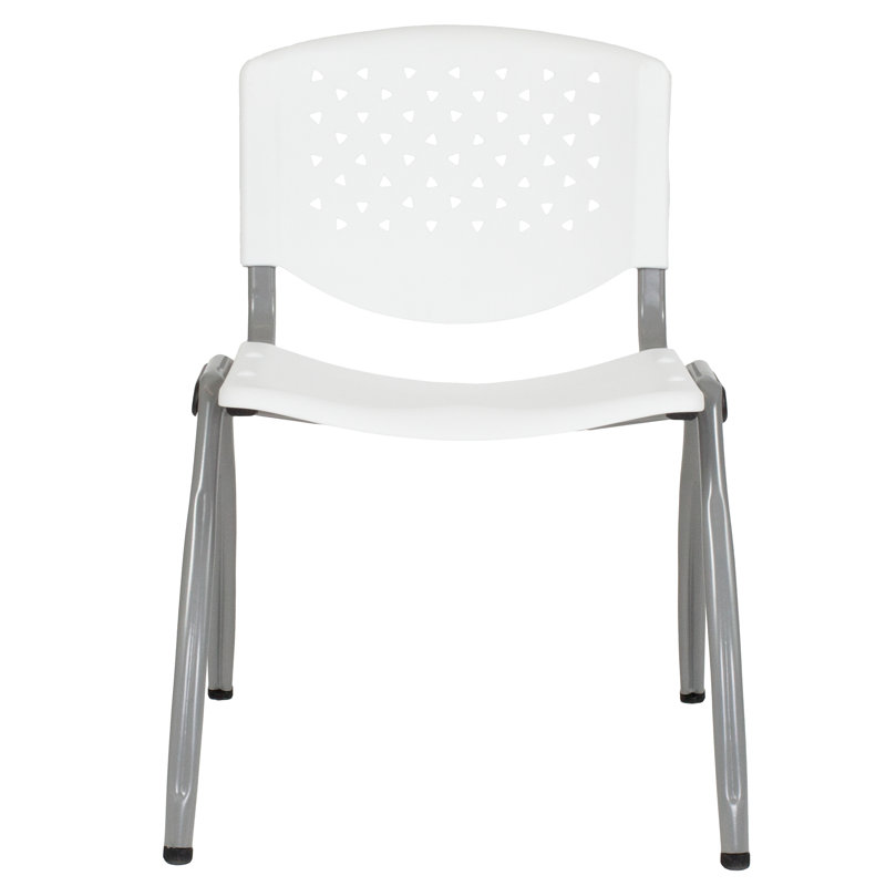 Titanium Gray 880 lb Capacity Ergonomic Stack Chair - White