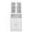 White Metal Kitchen Cabinet, 72" Tall, Adjustable Shelves, Heavy Duty Construction, Freestanding In Pantry, Silent Magnetic Seals, Vented Side Panels, Scratch- , Finish
