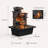 Tabletop Waterfall Fountain with LED Light and Three Bowls