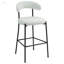 Tabourets de bar de 26 po de hauteur comptoir avec tissu en peluche, base thermolaquée noire et repose-pieds confortable pour les cuisines modernes, tabouret de bar-126118528