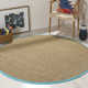 Auckland Bamboo Natural/Turquoise Area Rug