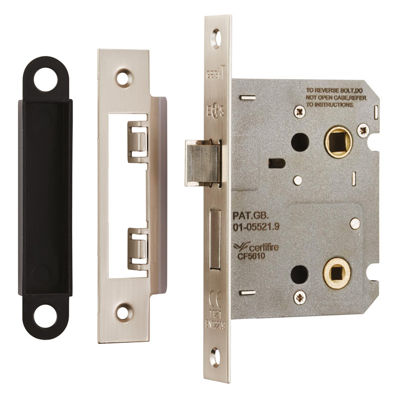 Lorie Easi-T Bathroom Lock, Satin Nickel