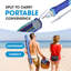 Parasol de plage de 84 po avec table intégrée avec ancre de sable et inclinaison-209374322
