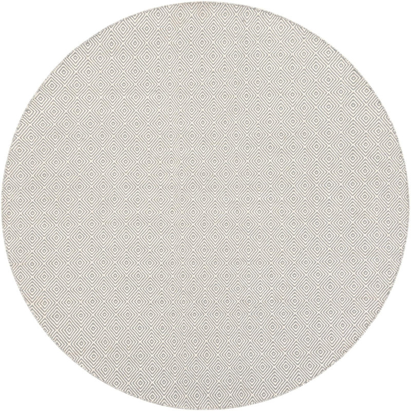 Tapis contemporain contemporain gris, Rond 7 pi 10 po