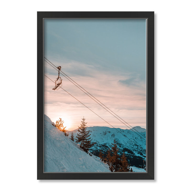 Unplash Ski Lift Sunset Slopes - Photographie de cadre photo
