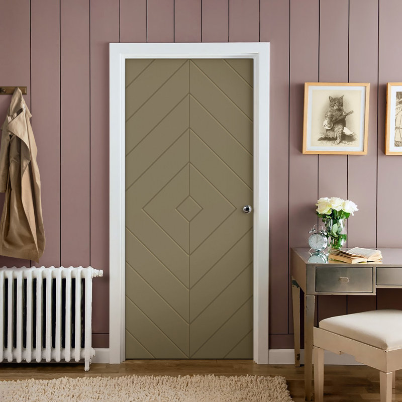 Porte standard à panneaux en bois, Vert olive, 42 po x 96 po