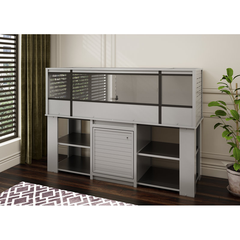 Suleekha ECOFLEX Grey Versa Reptile Storage Cabinet Stand in Jumbo, Gray, 28.1" H x 72.4" W x 24.5" D