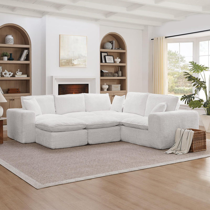 Canapé modulaire en L, Beige