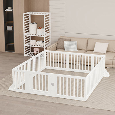 Pet Gate, Pet Fence 2 Ways Deformation Fence, Dog Gate Easy Assembly, Fenceable, storable shelf