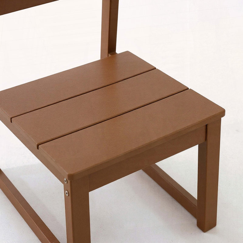 Ensemble de 2 chaises d'extérieur sans accoudoirs: PEHD durable en plastique recyclé avec couleurs personnalisables, Brun