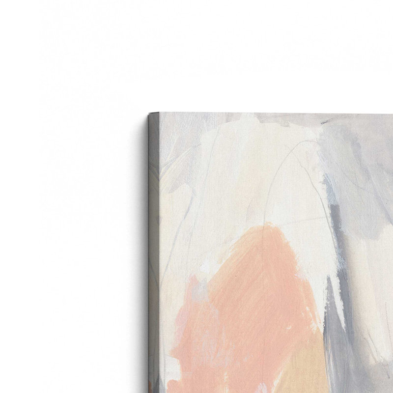 Soft Blush and Cream Abstract Set of 2, Wrapped Canvas, 18" H x 24" W