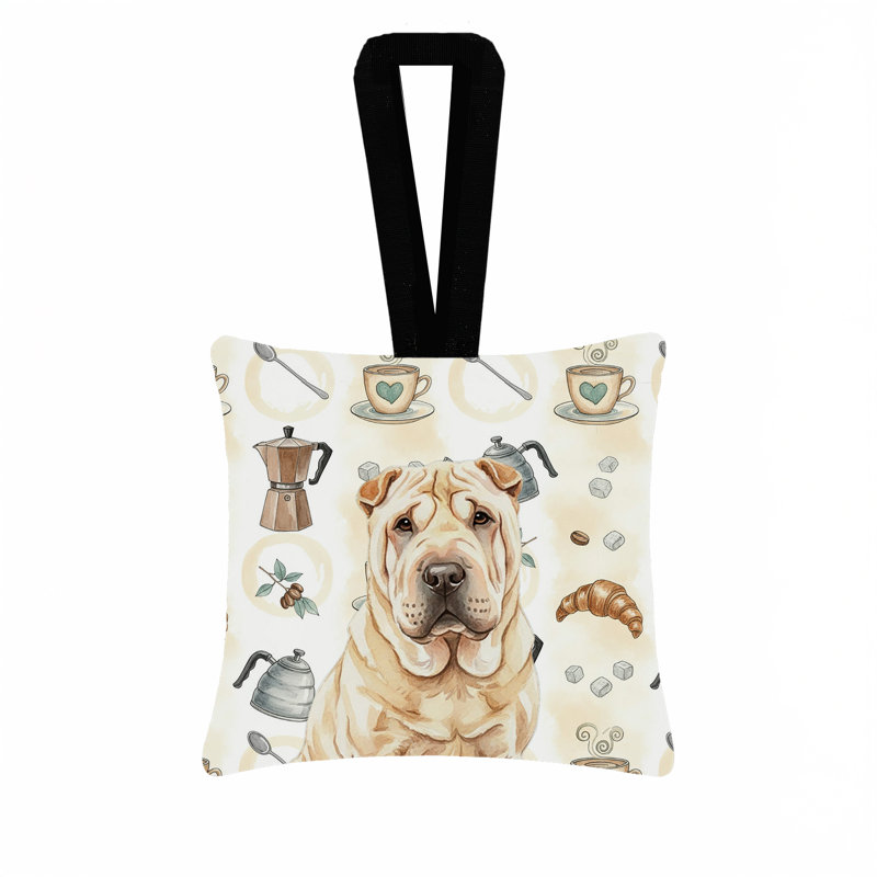 Ornement carré en tissu Shar Pei, Shar Pei