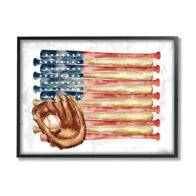 Drapeau américain de baseball sport pour enfants, gant XXL noir, art texturé par Ziwei
