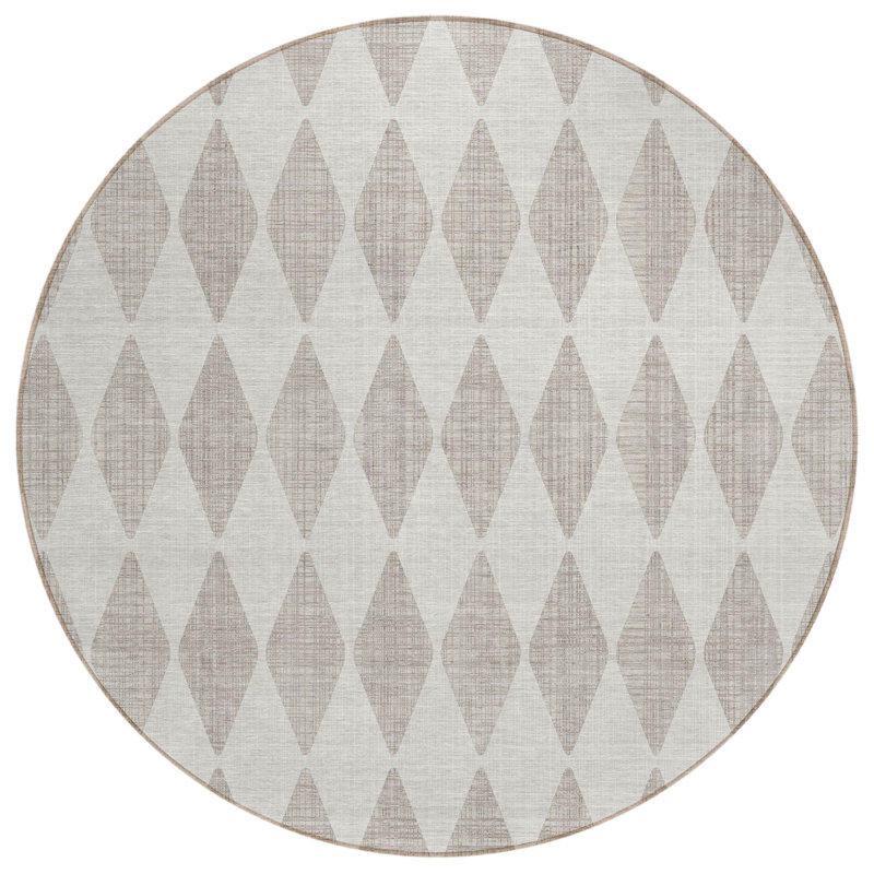Tapis rond beige 8 po