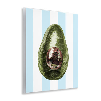 Disco Avocado on Blue Wall Plaque, design by Lil' Rue