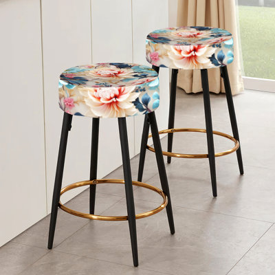 Ensemble de 2 tabourets de bar rococo