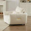 Canapé moderne en tissu Teddy, méridienne avec coussin, structure robuste pour les appartements, les bureaux et la maison