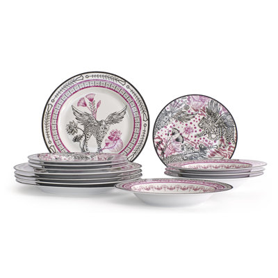 Marchesa Serengeti 12-Piece Dinnerware Set Porcelain