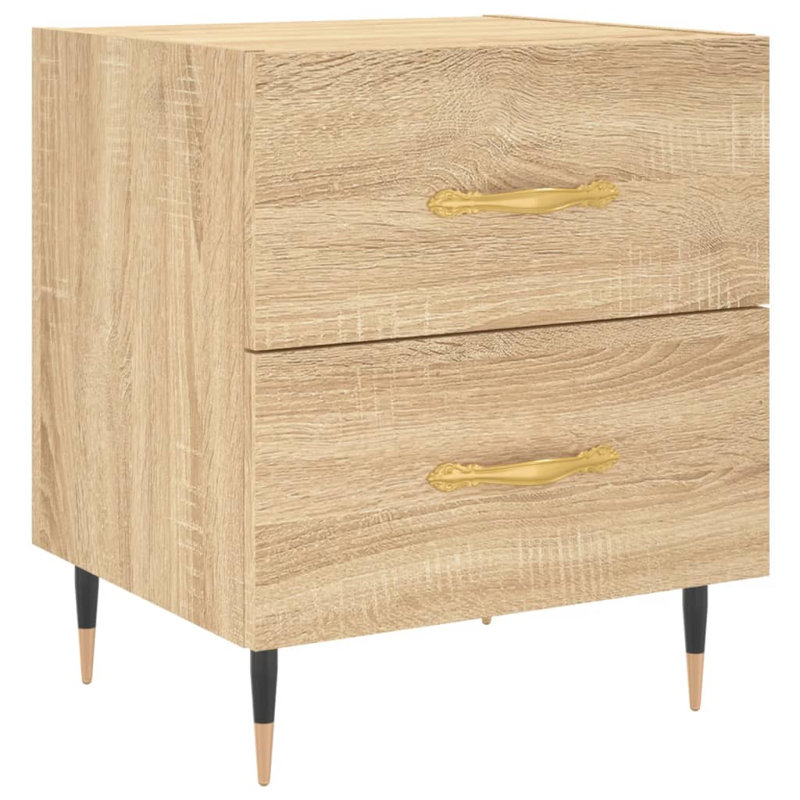 Rydal 40cm W Iron Bedside Table, Sonoma Oak, Individual